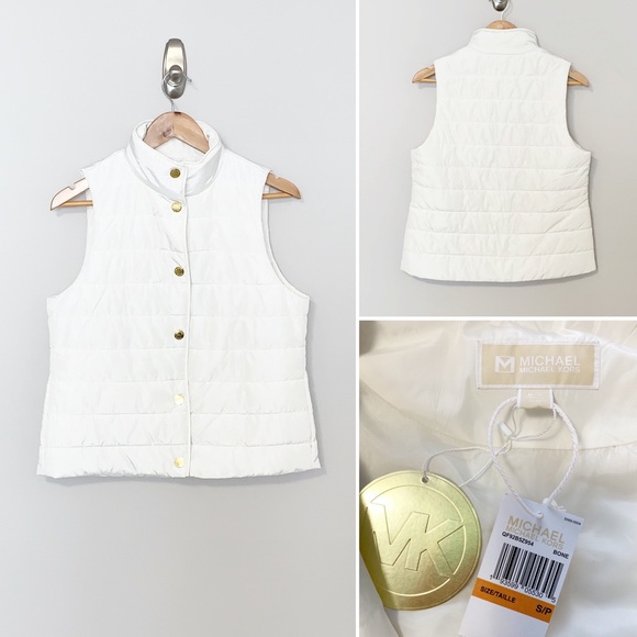 🎈Michael Kors Puff White Women's Vest - Sz Small - Picture 1 of 8